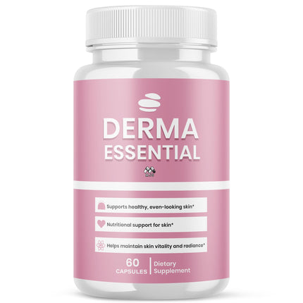 Derma Essential Capsules, Official Derma Essential Capsules with All Natural Ingredients, Advanced Formula Probiotic Skin and Health Support, Max Strength Supplement for Overall Wellness (60 Capsules)