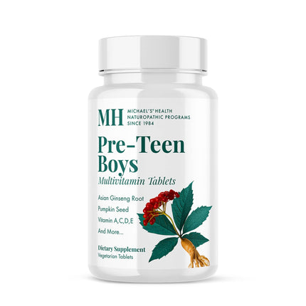 Michael's Health Naturopathic Programs Pre-Teen Boys Daily Multivitamin - 60 Vegetarian Tablets - With Male Herbal Blend - Kosher - 60 Servings