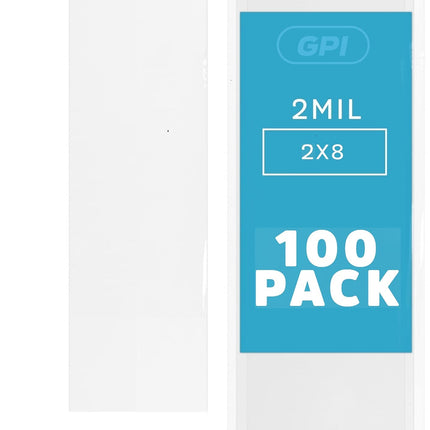 2" x 8" Long Zip Bags, 100 Pack, Clear Plastic Reclosable Zip Baggies, 2 Mil Thick, Resealable Poly Bags for Packaging Insence, Necklaces, Jewelry & Office Supplies. GPI