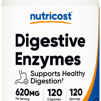 Nutricost Digestive Enzymes 620mg, 120 Capsules - Complete Digestive Enzyme Supplement