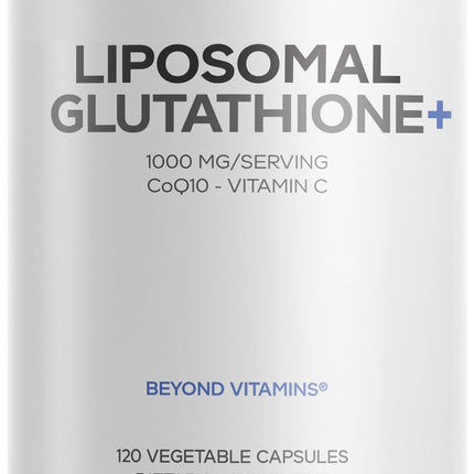 Codeage Liposomal Glutathione+ Supplement - 1000 mg Reduced L-Glutathione Pills, Vitamin C Ascorbic Acid, CoQ10 - Liposomal Delivery - Skin & Antioxidant Support - Non-GMO - 120 Capsules