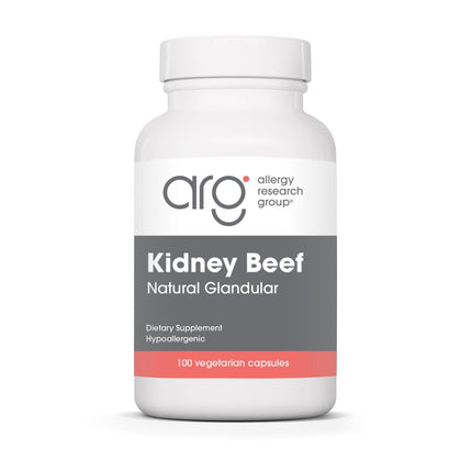 Allergy Research Group ARG Kidney Beef - Kidney Glandular Supplement - Freeze-Dried Organ Extract - Renal & Fluid Balance Support - Lyophilized Formula - Hypoallergenic - 100 Servings - 100 Vegicaps