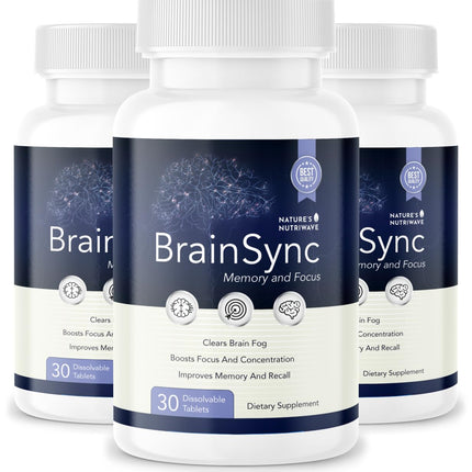 Nature’s NutriWave BrainSync Probiotic Supplement – Supports Daily Wellness & Gut-Brain Balance – 3.6 Billion CFU – 30 Dissolvable Tablets, 3 Month Supply