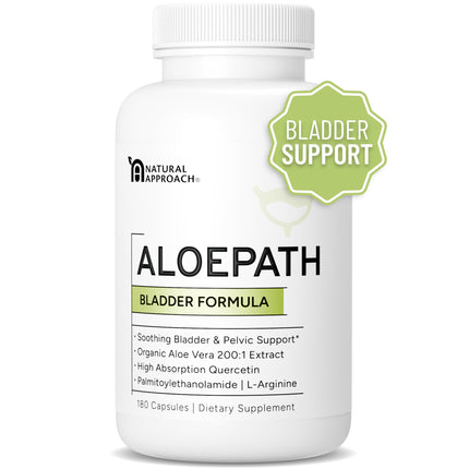 ALOEPATH Bladder Support & Pelvic Wellness Supplement with Organic Aloe Vera – Maximum Strength Formula with Quercetin, Pea & L-Arginine for Urinary Comfort – USA Manufactured (180 Capsules)