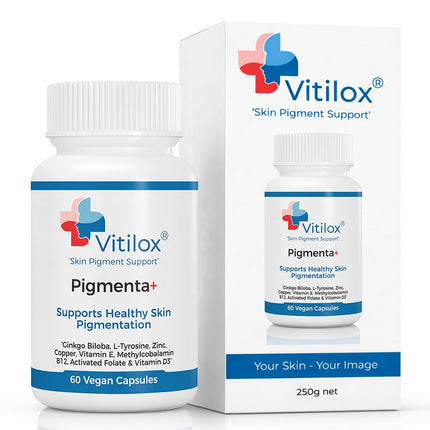 Vitilox Pigmenta+ Advanced, Skin Tone Support Supplement – 60 Tablets | 2 Months | Natural Vitiligo Skin Pigmentation Support | Reduce White Body Spots