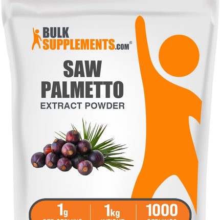 BulkSupplements.com Saw Palmetto Extract Powder - Serenoa Repens, Saw Palmetto Supplement, Herbal Supplement - Vegan & Gluten Free, 1g per Serving, 1kg (2.2 lbs) (Pack of 1)
