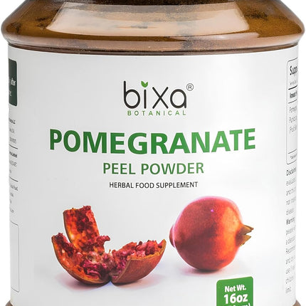 bixa BOTANICAL Pomegranate Peel Powder | Herbal Tea, Skincare & DIY Beauty | Punica Granatum, Ayurvedic Herbal Supplement | Gluten Free, Non-GMO, Steam Treated, Vegan, 100% Pure | 1 lb / 16oz