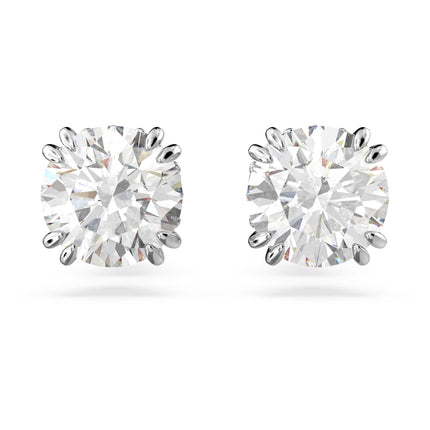 Swarovski Constella Pierced Stud Earrings, White Crystals on a Rhodium Finish Setting, Part of the Constella Collection