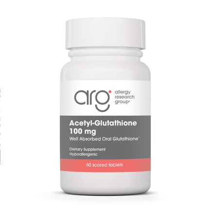 Allergy Research Group ARG Acetyl-Glutathione 100 mg - Stabilized Bioavailable Glutathione - Antioxidant & Immune System Support - Well-Absorbed Formula - 60 Servings - 60 Tablets