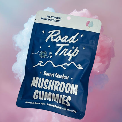 Road Trip - Desert Stardust - Mushroom Extract Gummies - Nootropic Blend - (1-Pack, Cotton Candy)