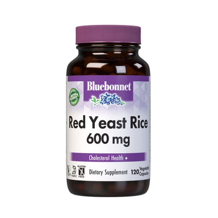 Bluebonnet Nutrition Red Yeast Rice 600 mg, Heart Health*, Non-GMO, Vegan, Kosher Certified, Gluten-Free, Soy-Free, Dairy-Free, 120 Vegetable Capsules, 120 Servings