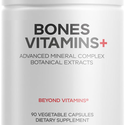 Codeage Bones Vitamins+ - Vitamin D3 & K2, Vitamin C, Calcium, Magnesium, Zinc, Hesperidin, L-Lysine, Manganese, Bamboo, Horsetail, Cissus, Boron, Trans-Resveratrol, Non-GMO Supplement - 90 Capsules
