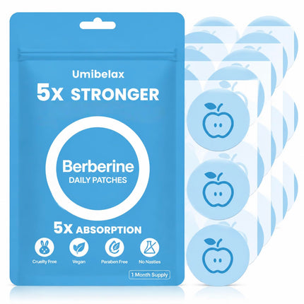Berberine Patches 5X Stronger Formula, with L Glutamine, Chromium, Pomegranate and Cinnamon, Multi-Part Body Application, Suitable for Men and Women, 30 Days Supply