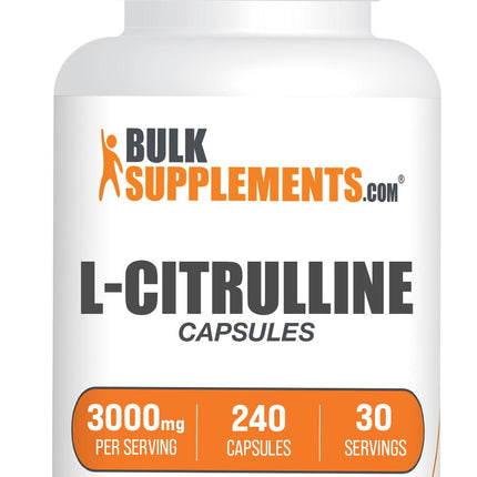 BulkSupplements.com L-Citrulline Capsules - Citrulline Supplement, L-Citrulline 3000mg Capsules - Citrulline Pills, Gluten Free - 8 Capsules per Serving, 240 Capsules (Pack of 1)