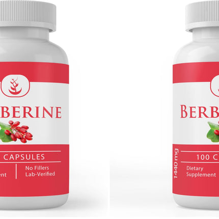PURE ORIGINAL INGREDIENTS Berberine, (100 Capsules) Always Pure, No Additives Or Fillers, Lab Verified (Pack of 2)