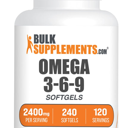 BulkSupplements.com Omega 3-6-9 Softgels - Triple Omega Supplement, from Flaxseed, Evening Primrose & Fish Oil- 2 Softgels per Serving, 240 Count (Pack of 1)