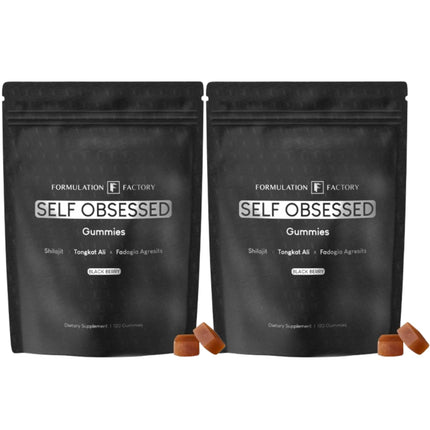 Self Obsessed Shilajit Gummies for Men, Tongkat Ali + Fadogia Agrestis Supplement, Energy, Strength, Drive & Vitality Support, Natural Masculinity Formula (4 Month Supply – 240 Count, Pack of 2)