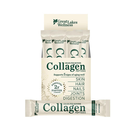 Great Lakes Wellness Collagen Peptides Powder – Supports Skin, Hair, Nails, Joints & Digestion – Hydrolyzed, Quick Dissolve, Non-GMO, Keto & Kosher – Unflavored, Pure Collagen Protein (20 Servings)