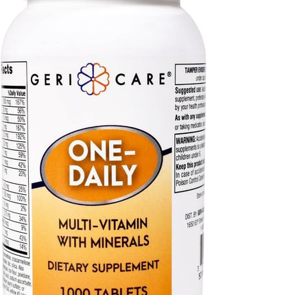 GeriCare One-Daily Multivitamins with Minerals for Men & Women (1000 Tablets) High-Potency Multi-Vitamin & Multimineral Dietary Supplement for Immunity, Energy| Complete Daily Nutritional Support