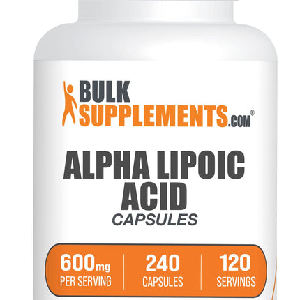 BulkSupplements.com Alpha Lipoic Acid Capsules - ALA Supplement, Alpha Lipoic Acid 600mg - Gluten Free - 240 Capsules (Pack of 1)