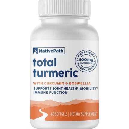 NativePath Turmeric Curcumin with Boswellia – Premium Softgels for Joint Mobility & Wellness – High Absorption, Non-GMO, Gluten-Free, 60 Softgels