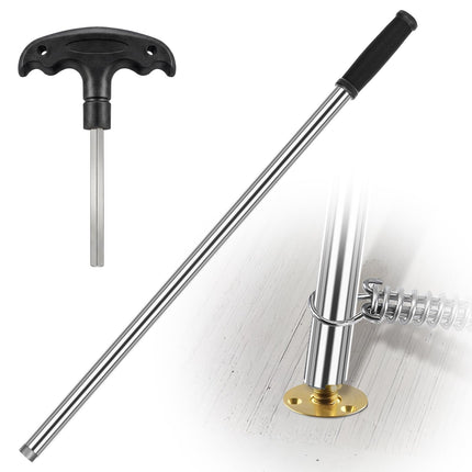 YUNVI Pool Cover Tool Set,30 1/2 inch Stainless Steel Pool Cover Rod with Hex Key,Swimming Pool Cover Installation and Removal Tool for Standard Pool Cover Anchors