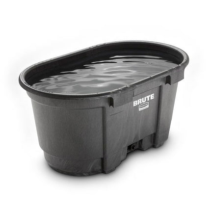 Rubbermaid Commercial Products Stock Tank 100-Gallons Structural Foam Heavy Duty Container for Livestock/Animal/Cattle Feed & Water Outdoor Homemade Pool/Hot Tub/Bathtub & Pet Cleaning/Dog Wash