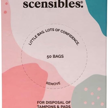 Scensibles Personal Care Disposal Bags (50 Count) - For Tampons, Pads, Liners, Condoms & More - Discreet, Hygienic & Odor-Reducing Disposal Solution