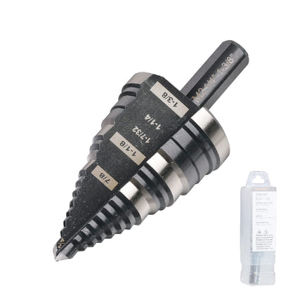 Jerax tools 1/4"-1-3/8" M2 Step Drill Bit Unibit for Hole Drilling 5 Sizes