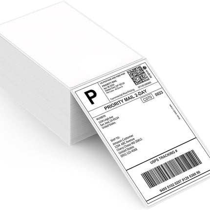 MUNBYN Thermal Direct Shipping Label (Pack of 500 4x6 Per Fanfold Labels) - Commercial Grade