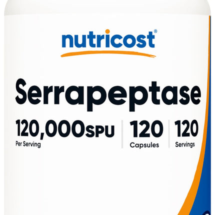 Nutricost Serrapeptase 120,000 SPU, 120 Capsules - Gluten Free, Non-GMO, and Vegetarian Friendly