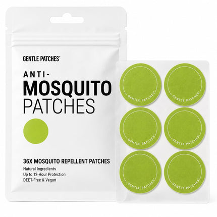 Gentle Patches Natural Essential Oil Outdoor Support - Citronella & Lemongrass Summer Aromatic Patches for Kids and Adults - Plant-Based Protective Shield - 36 Count Travel Essentials for Camping