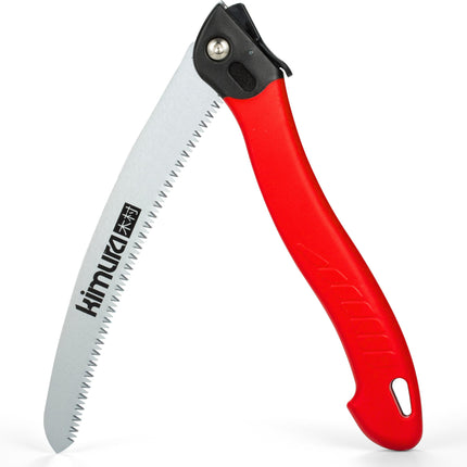 Kimura Folding Saw, Heavy Duty 10 Inch Curved Blade, Japanese SK5 Steel, Hand Saws for Branches, Wood & Camping, Pruning Saw with Impulse Hardened Double Layer Edge