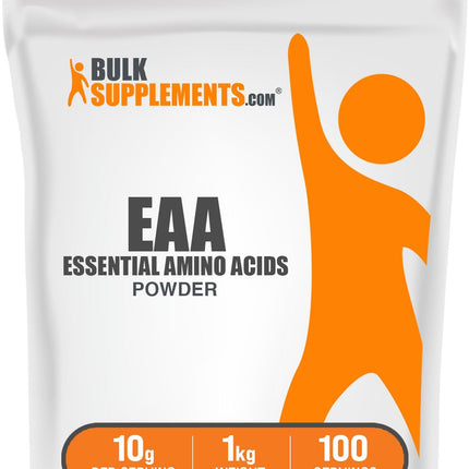 BulkSupplements.com Essential Amino Acids Powder - Essential Amino Acids Supplement, EAA Powder - Unflavored & Gluten Free, 10g per Serving, 1kg (Pack of 5) (11 lbs)