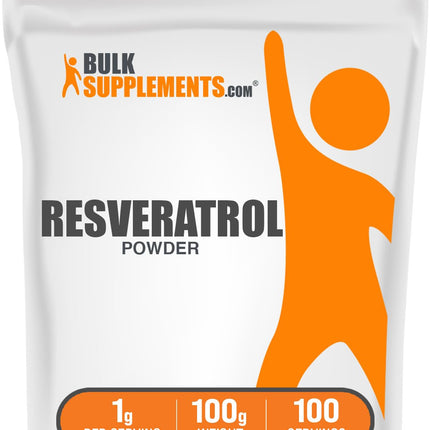BulkSupplements.com Resveratrol Powder - Resveratrol Supplement, from Polygonum Cuspidatum - Antioxidant, Gluten Free, 1g per Serving, 100g (3.5 oz) (Pack of 1)