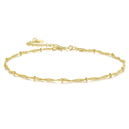 Yzytdgzy 14K Gold Anklets for Women Beaded Ankle Bracelets for Women