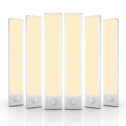 6 Pack Under Cabinet Lights Wireless, 32 LED Motion Sensor Light Indoor Rechargeable Magnetic Closet Lights Battery Operated, Under Counter Lights for Kitchen, Wardrobe, Stairs, Warm Light