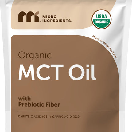 Micro Ingredients Organic MCT Oil Powder with Prebiotic Fiber,1 Pound (16 Ounce) | C8 MCT Oil for Coffee Creamer | No GMOs, Keto Diet, Vegan
