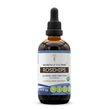 Secrets of the Tribe Rosehips USDA Organic | Alcohol-Free Extract, High-Potency Herbal Drops | Made from 100% Certified Organic Rosehips (Rosa spp.) Dried Fruit (4 oz)