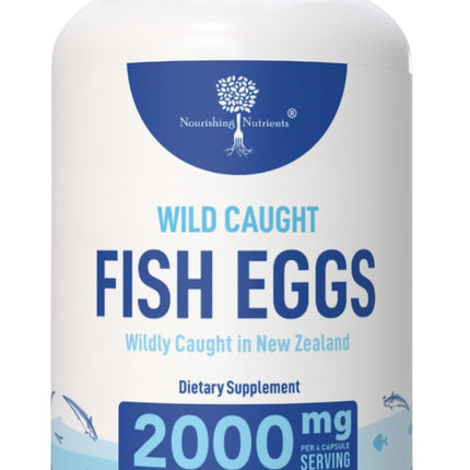 Wild Caught Fish Eggs 2,000mg - Omega 3 Supplement for Eye, Brain Health, Supports Immunity, Bones and Teeth, Mood Support with Omega 3-6-9 Fish Egg Capsules