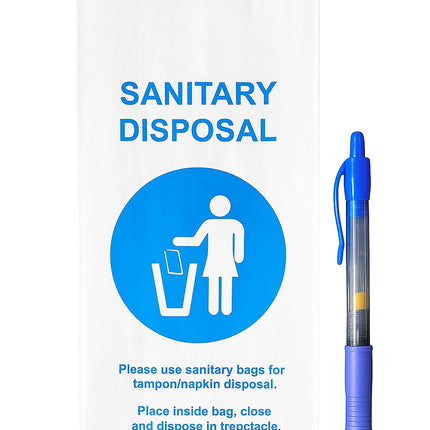 Bulk Restroom Supplies - Sanitary Disposal Bags for Feminine Products, 1000 Count, 4x2x9 Inches, Discreet Tampon Napkin Disposal with Odor Control, Commercial Bathroom Hygiene