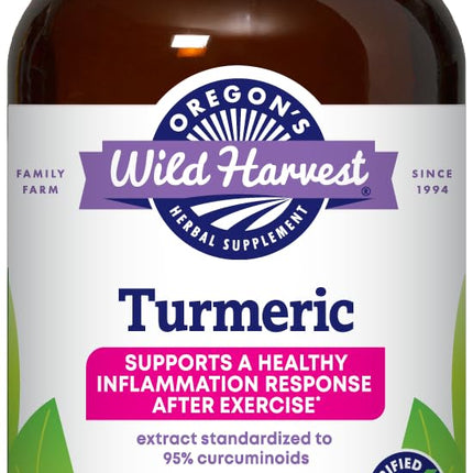 Oregon's Wild Harvest Turmeric 120 Vegan Capsules | Organic Turmeric Curcuminoids with Black Pepper for Better Absorption | Supports Healthy Inflammation Response and Joint Health | Non GMO