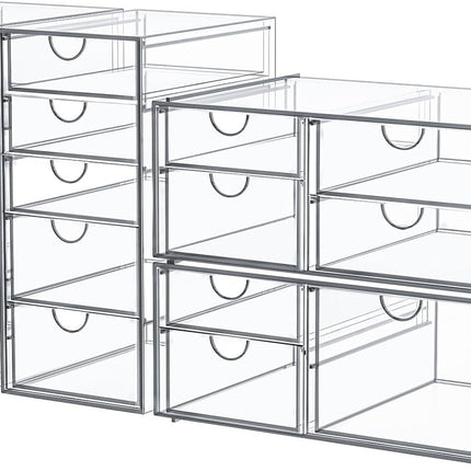 caktraie Acrylic16-Drawer Storage & Makeup Organizer for Desk