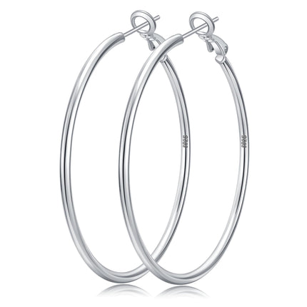 Senteria 925 Sterling Silver Hoop Earrings for Women Lightweight Thin 50MM