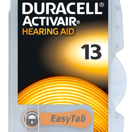 Duracell Hearing Aid Batteries Size 13 Pack of 60 batteries (10 pack of 6 each) 1.45V