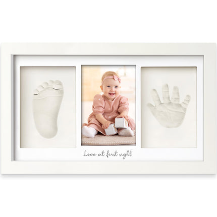 KeaBabies Baby Hand and Footprint Kit, Clay Keepsake Frame (Alpine White)