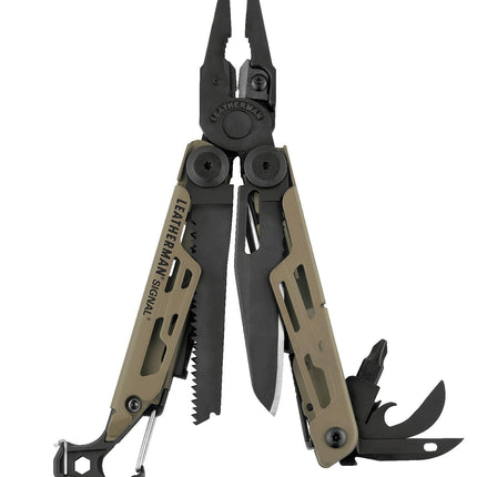 LEATHERMAN, Signal, 19-in-1 Multi-tool for Outdoors, Camping, Hiking, Fishing, Survival, Durable & Lightweight EDC, Made in the USA, Coyote Tan