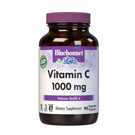 Bluebonnet Nutrition Vitamin C 1000 mg Vegetable Capsules, Ascorbic Acid, For Immune Health & Skin Health, Vegan, Vegetarian, Non GMO, Gluten Free, Soy Free, Milk Free, Kosher, 90 Vegetable Capsules