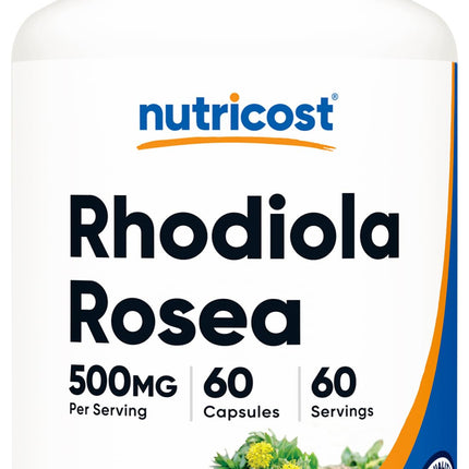 Nutricost Rhodiola Rosea 500mg, 60 Vegetarian Capsules - Gluten Free and Non-GMO Rhodiola Rosea Supplement