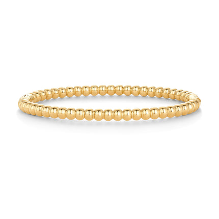 PAVOI Ball Beaded Waterproof Bangle Bracelet for Women, Yellow Gold, 7IN